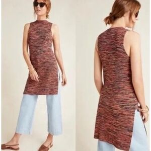 Anthropologie Sleeveless Knit Tunic in Red and Black
